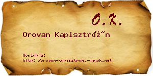 Orovan Kapisztrán névjegykártya